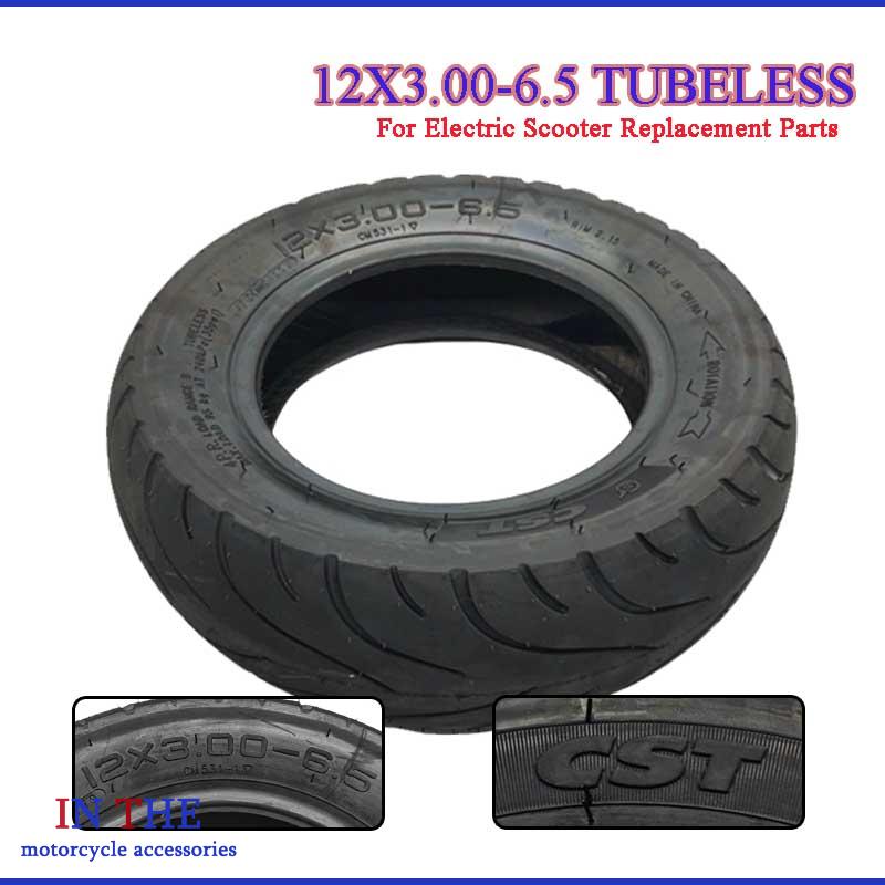 Scooter Parts - 12インチ 12x3.00-6.5 チューブレスファットタイヤ 電動スクーター交換部品用耐久性のある滑り止め真空タイヤ