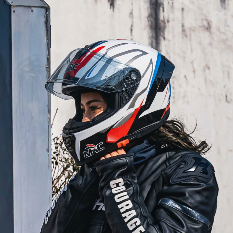 Dual Visor Motorcycle Racing Helmet - 2026 MRC フルフェイス オートバイヘルメット モジュラー フリップアップ