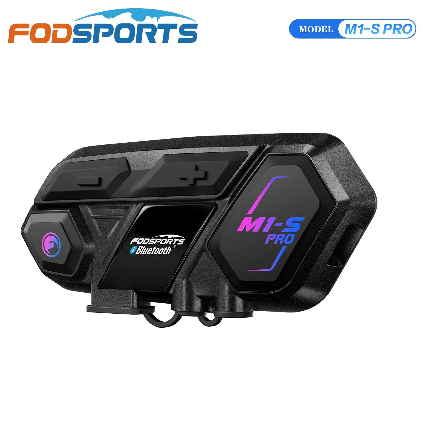 Universal Motorcycle Helmet Intercom Headset - Fodsports M1-S Pro バイク用Bluetoothインターコムヘルメットヘッドセット ワイヤレスインターホン、10人同時通話 2000M、アプリ対応