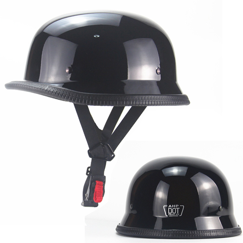 Vintage Open Face Retro Helmet - ヴィンテージオートバイクルーザーヘルメットオープンフェイスヘルメットハーフヘルメットオートバイドイツ顔安全ヘルメットレトロスクーターハーフヘルメット