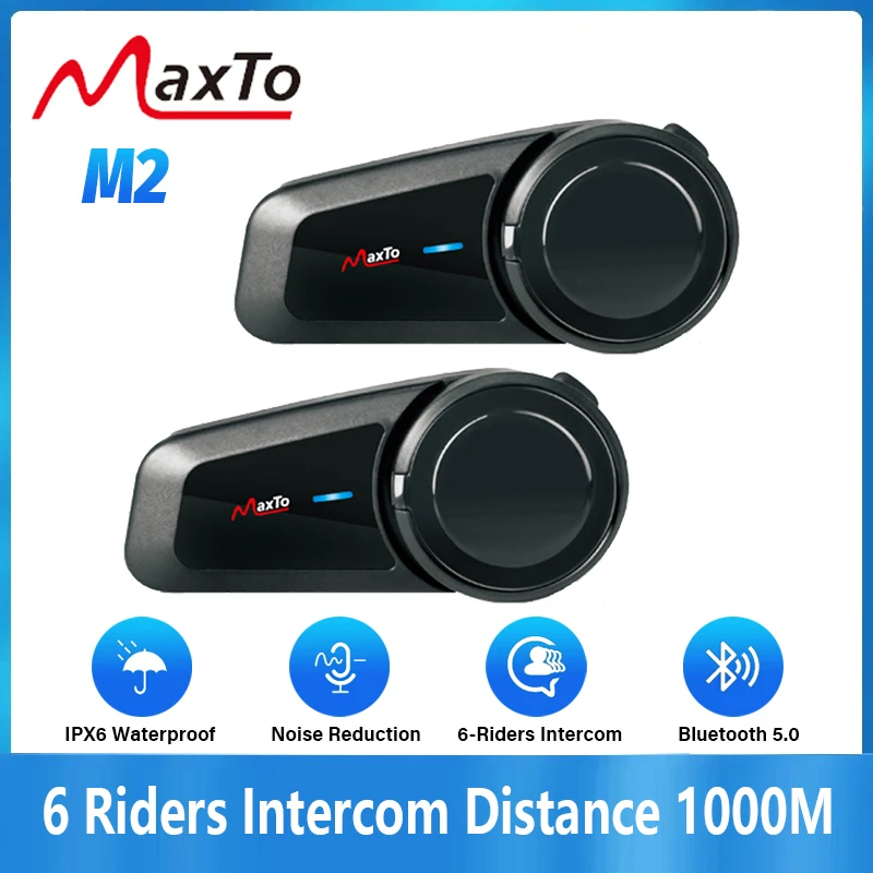 Universal Motorcycle Helmet Intercom Headset - 2 個 Maxto M2 オートバイヘルメット Bluetooth