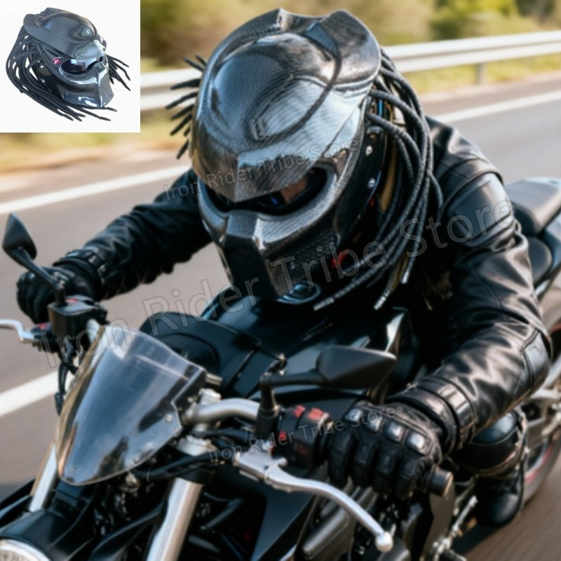 Custom Predator Motorcycle Helmet - HOT Racing Predator カーボンファイバー フルフェイス オートバイヘルメット