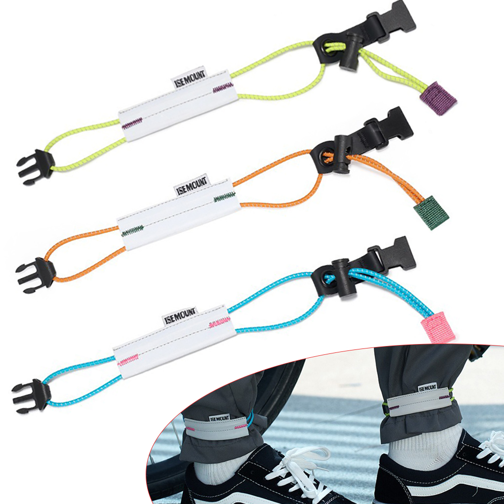 Riding Gear - 反射サイクリングパンツストラップ調節可能な自転車レッグクリップストラップ蛍光安全反射バンドロードバイク夜間走行用ギア