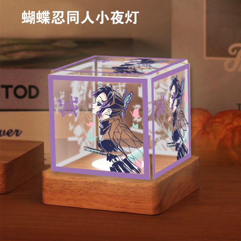 Atv Parts - デーモンスレイヤー胡蝶しのぶアニメ漫画かわいいアクリルライトアップスタンドかわいい2D寝室雰囲気ナイトライトオーナメントギフト