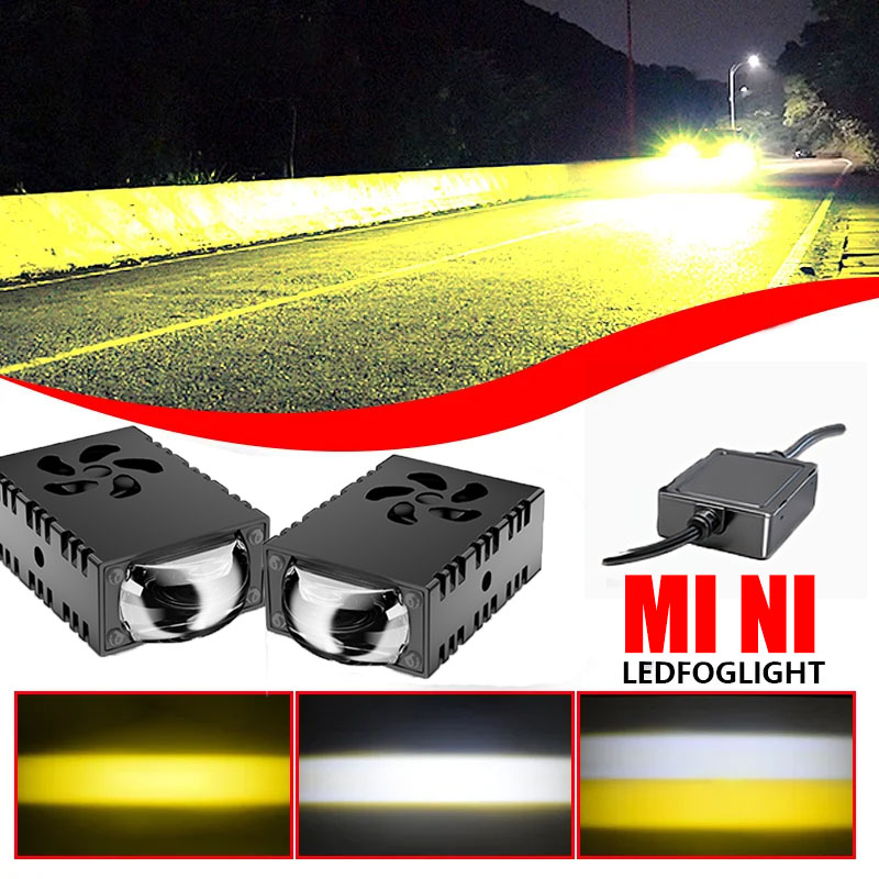 Universal Motorcycle Led Headlight Projector - 1個/2個 ミニLEDドライビングライト プロジェクターレンズ 補助フォグランプ ワークライト 車・バイク用ユニバーサルスポットライト