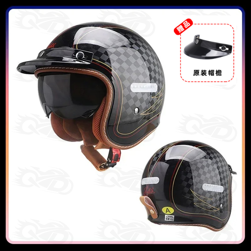 男性女性用オープンフェイスオートバイヘルメット DOT 承認 - Vintage Open Face Retro Helmet のレビューと価格