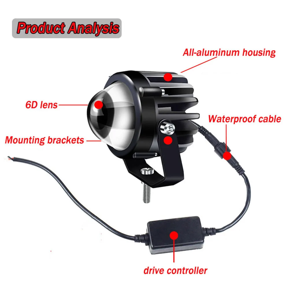 オートバイ用レーザープロジェクター,フォグライト,サイドパワ - Universal Motorcycle Led Headlight Projector のレビューと価格