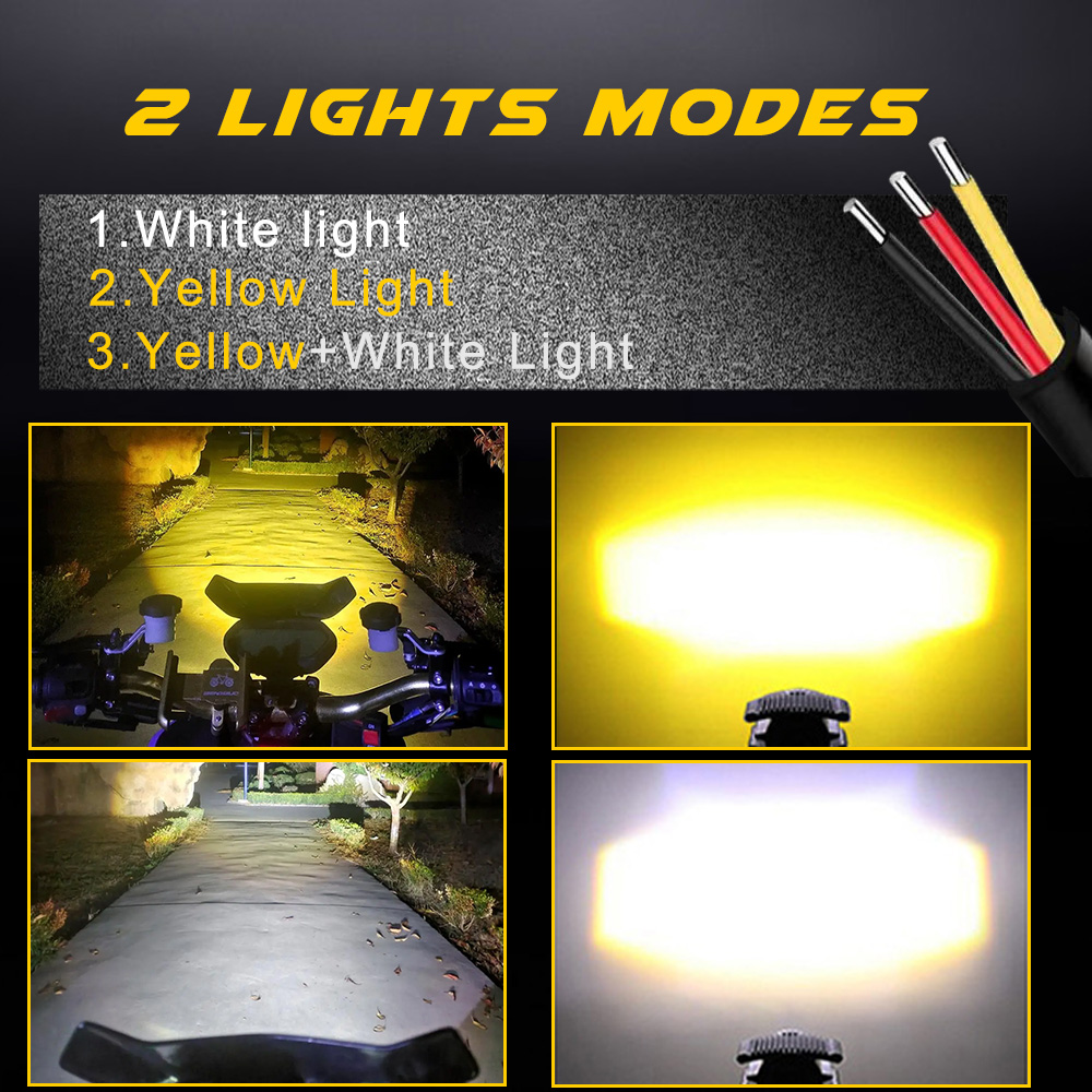 追加の Led ヘッドライトオートバイ Led ライトランプ - Universal Motorcycle Led Headlight Projector のレビューと価格