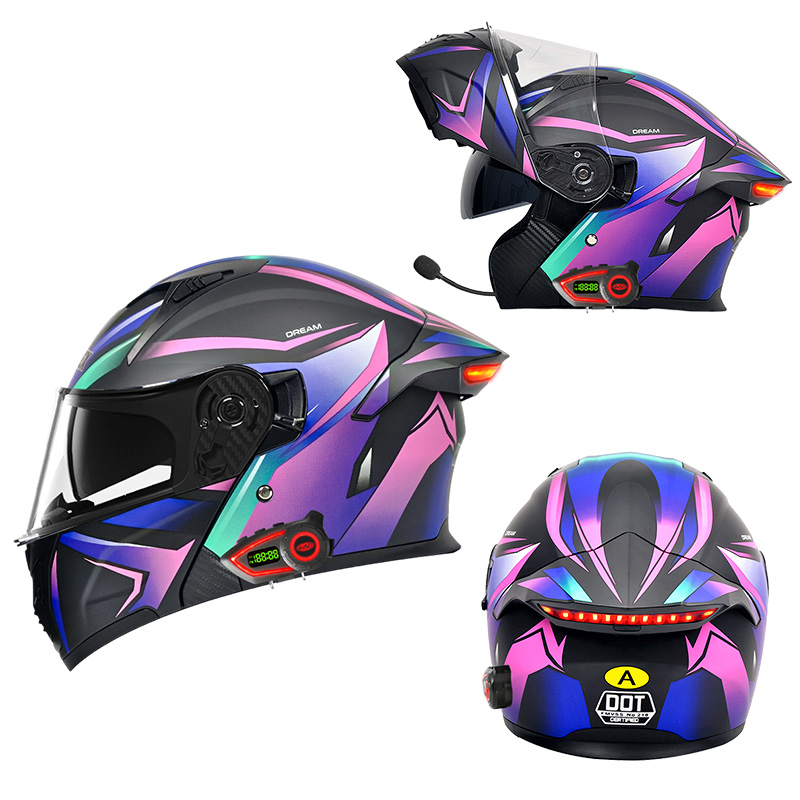 DOT規格適合 モジュラーヘルメット ダブルバイザー Blu - Modular Flip Up Motorcycle Helmet Dot Approved のレビューと価格