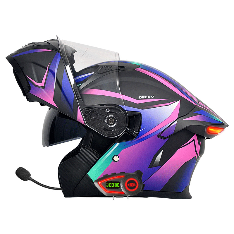 DOT規格適合 モジュラーヘルメット ダブルバイザー Blu - Modular Flip Up Motorcycle Helmet Dot Approved のレビューと価格