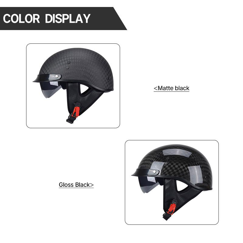 軽量 12K グロスブラックカーボンファイバースクーターオー - Carbon Fiber Lightweight Motorcycle Helmet のレビューと価格