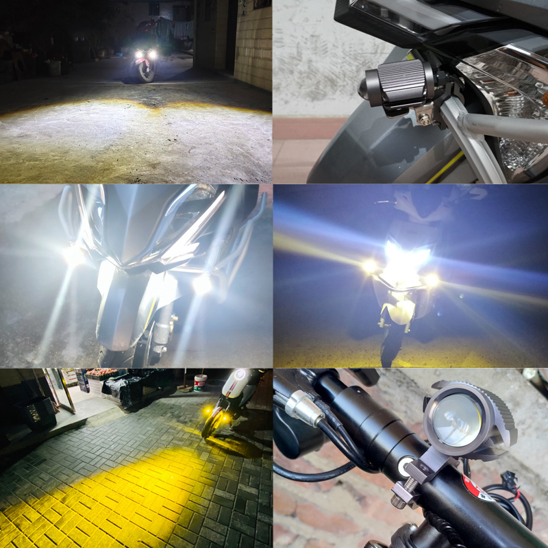 オートバイ用LEDライト,フォグライト,補助ヘッドライト,電 - Universal Motorcycle Led Headlight Projector のレビューと価格