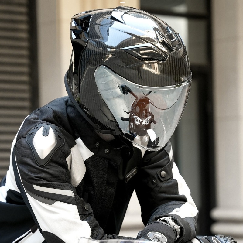 カーボンファイバーバイク用ヘルメット スリークォーターヘルメ - Carbon Fiber Lightweight Motorcycle Helmet のレビューと価格