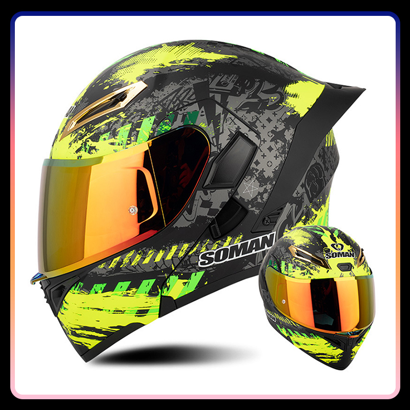四季通用フリップアップオートバイヘルメットダブルレンズモジュ - Dual Visor Motorcycle Racing Helmet のレビューと価格