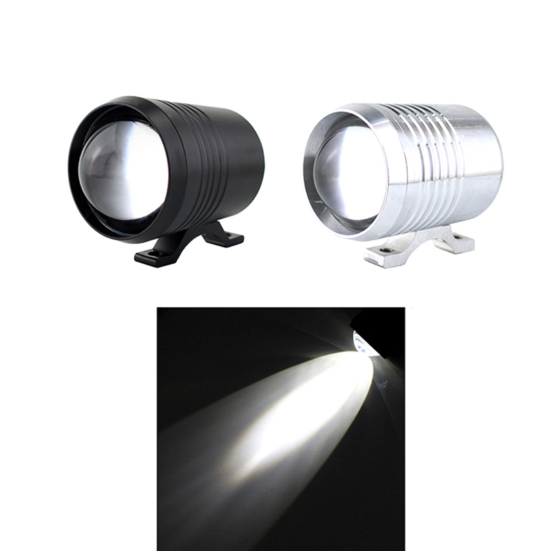 外部オートバイU2スポットライトバイクアクセサリーランプハイ - Universal Motorcycle Led Headlight Projector のレビューと価格