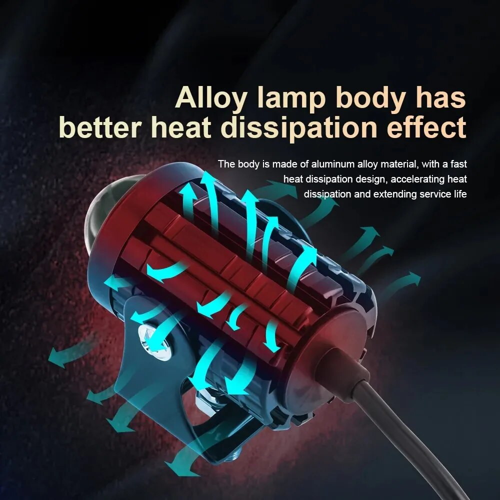 1/2 個ユニバーサルオートバイ LED ヘッドライトプロジ - Universal Motorcycle Led Headlight Projector のレビューと価格