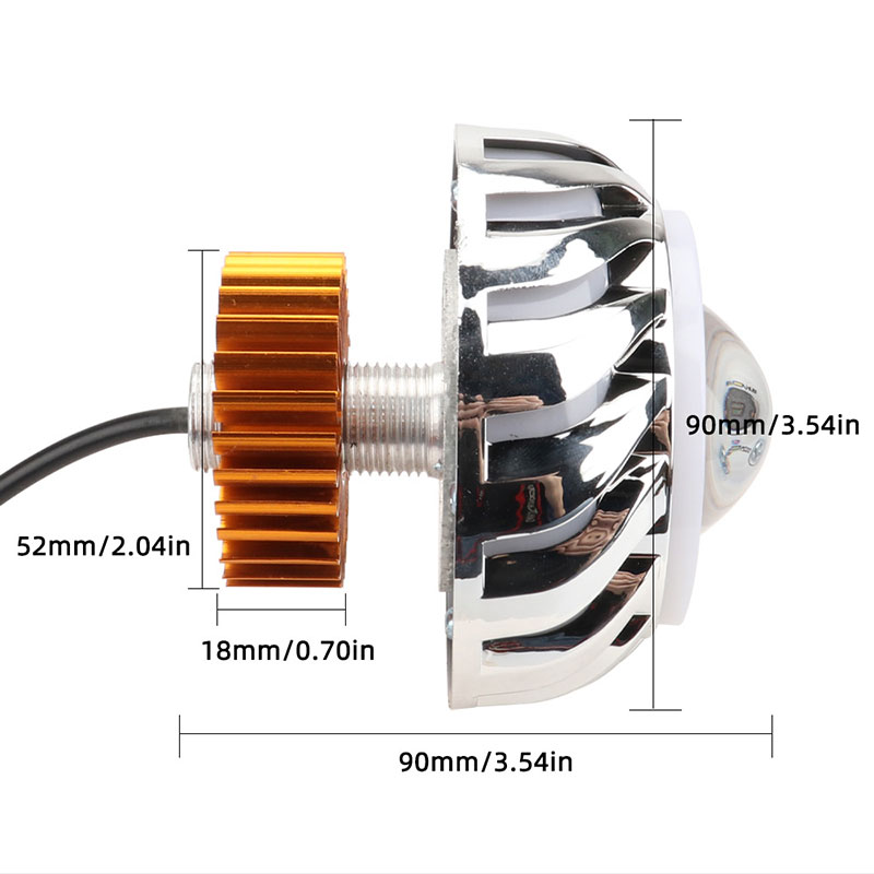 1個入り バイク用ヘッドライト デュアルハロー LED エン - Universal Motorcycle Led Headlight Projector のレビューと価格