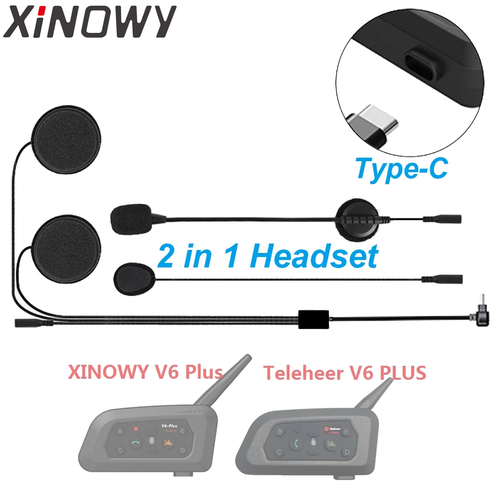 Type-Cイヤホンスピーカーアクセサリー デュアルマイク  - Universal Motorcycle Helmet Intercom Headset のレビューと価格