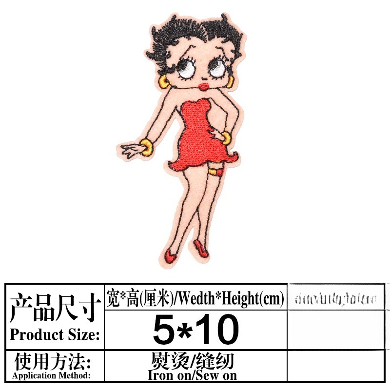 ベティ・ブープパッチ高色値アニメ漫画キャラクタープリント男女 - Atv Parts のレビューと価格