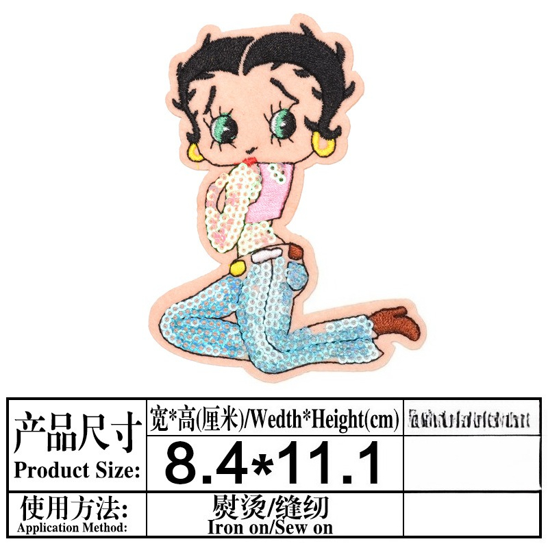 ベティ・ブープパッチ高色値アニメ漫画キャラクタープリント男女 - Atv Parts のレビューと価格