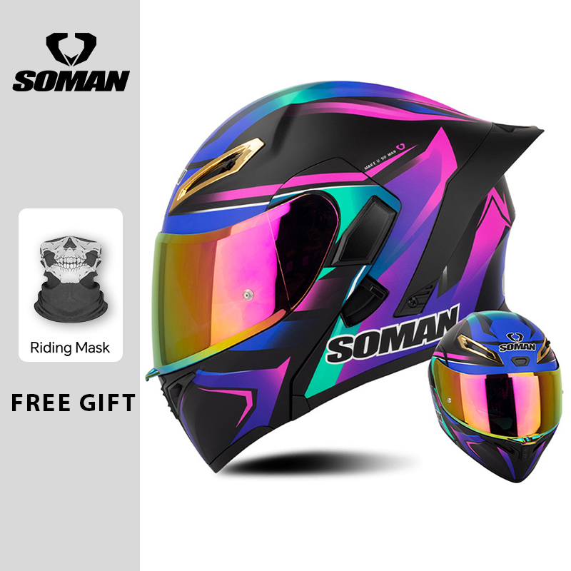 ユニセックス DOT 認証 ダブルバイザー フリップアップ  - Modular Flip Up Motorcycle Helmet Dot Approved のレビューと価格