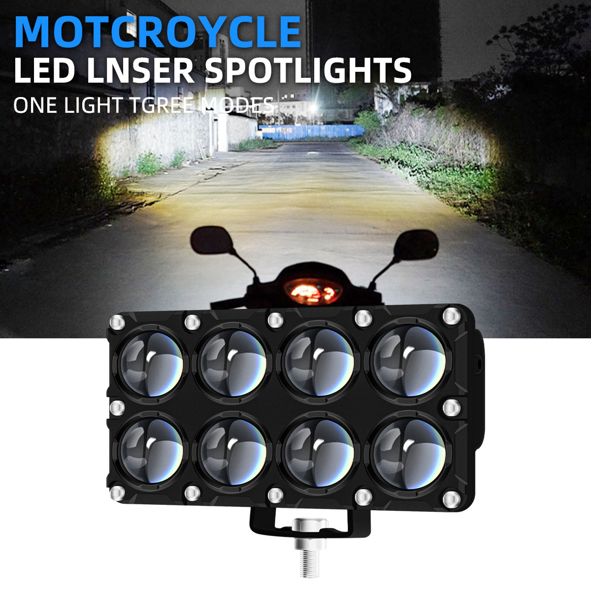 6/8/10レンズ補助バイクスポットライト作業用フォグライト - Universal Motorcycle Led Headlight Projector のレビューと価格