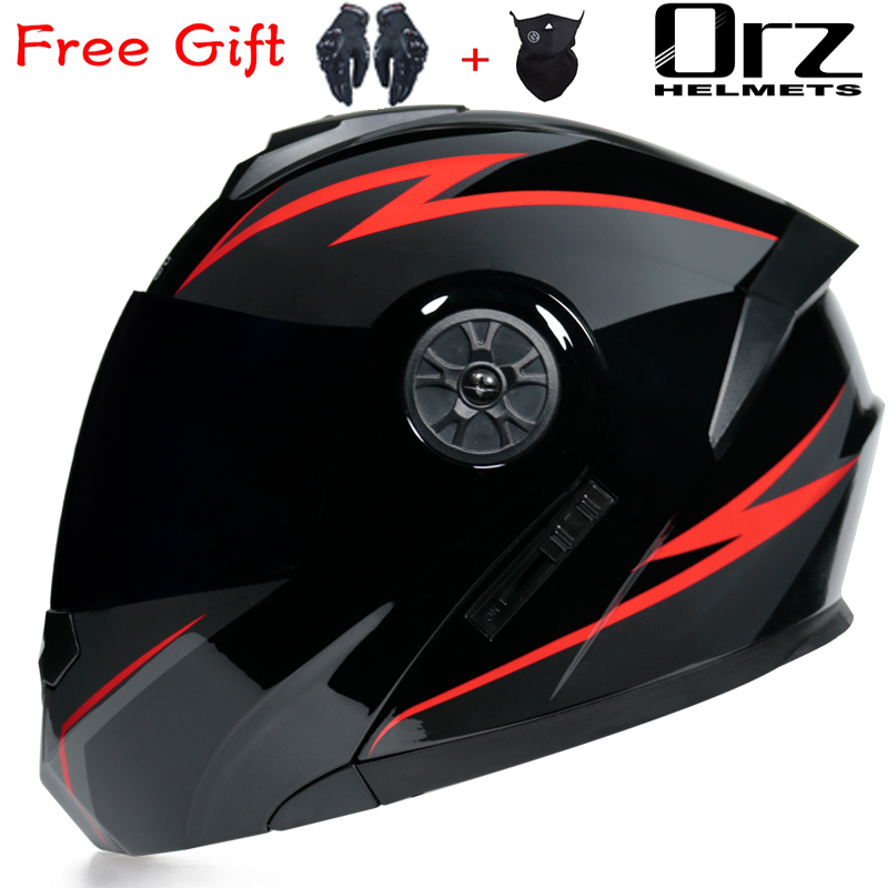 ORZ-161 最新DOT規格適合安全モジュラーフリップアッ - Dual Visor Motorcycle Racing Helmet のレビューと価格