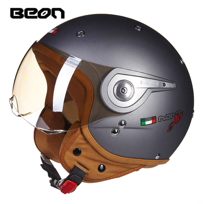 Beon B-110 moto rcycleヘルメットbeo - Vintage Open Face Retro Helmet のレビューと価格