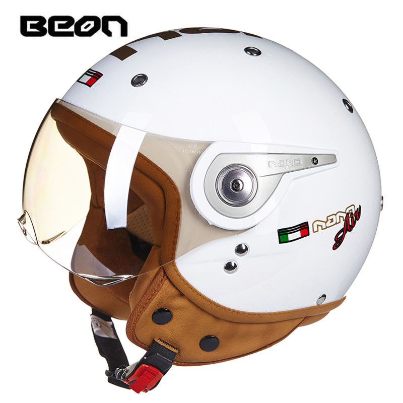 Beon B-110 moto rcycleヘルメットbeo - Vintage Open Face Retro Helmet のレビューと価格