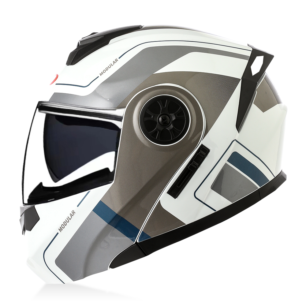 高品質モジュラーフリップアップヘルメット オートバイ用デュア - Modular Flip Up Motorcycle Helmet Dot Approved のレビューと価格