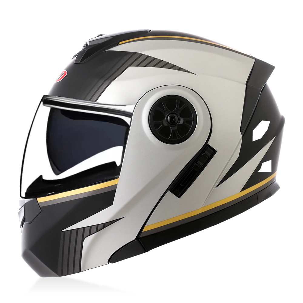 高品質モジュラーフリップアップヘルメット オートバイ用デュア - Modular Flip Up Motorcycle Helmet Dot Approved のレビューと価格