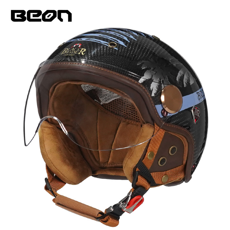 BEON BR13 レトロオープンフェイスハーフヘルメットオ - Vintage Open Face Retro Helmet のレビューと価格