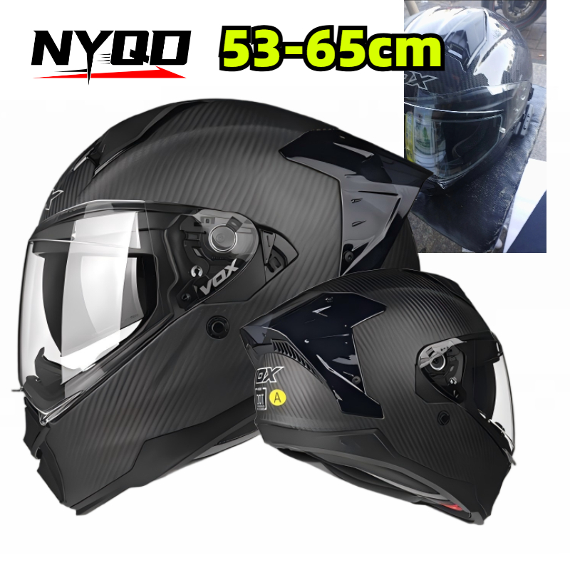 カーボンファイバーフルフェイスオートバイヘルメットF605デ - Dual Visor Motorcycle Racing Helmet のレビューと価格
