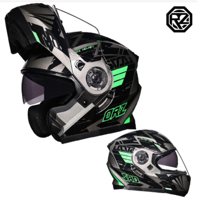 ORZ-オートバイ用ダブルバイザー付きフルフェイスヘルメット - Modular Flip Up Motorcycle Helmet Dot Approved のレビューと価格