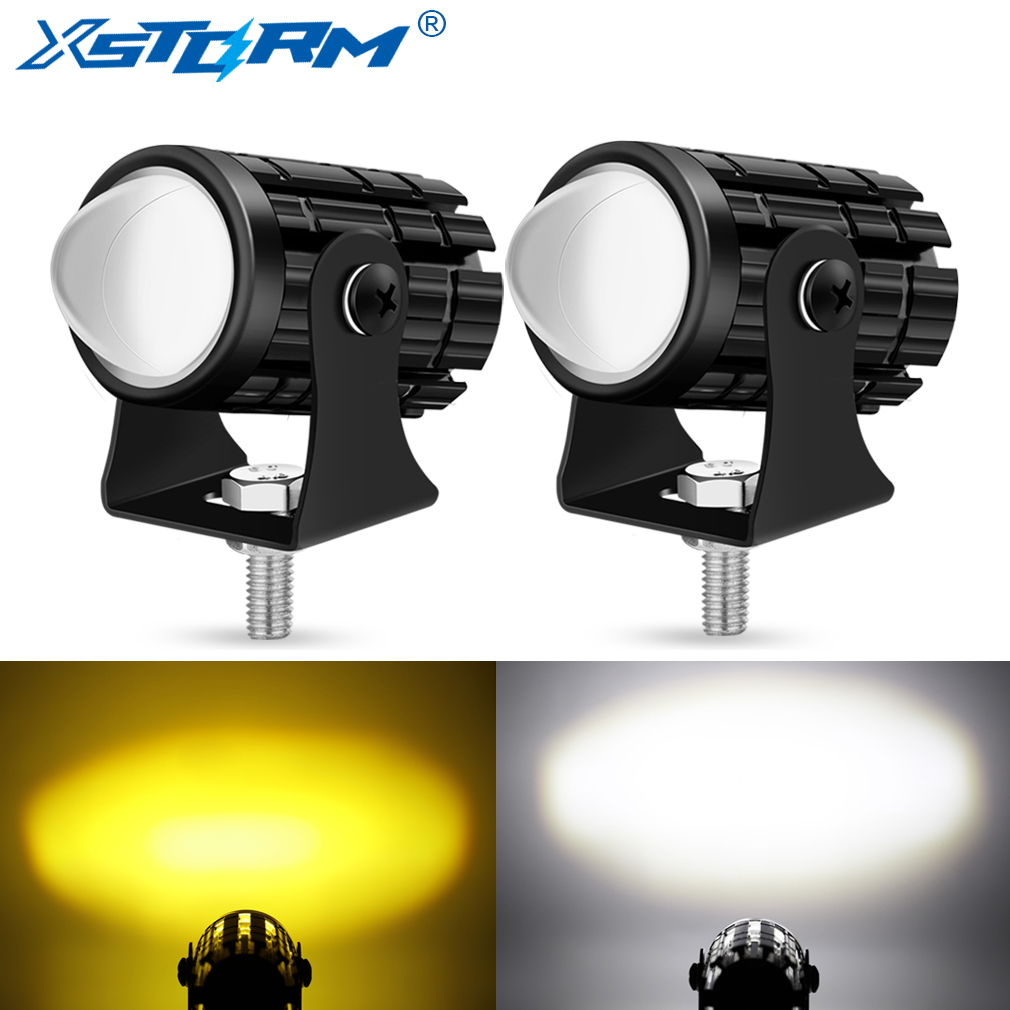 二輪車用ユニバーサルLEDプロジェクターレンズ,デュアルカラ - Universal Motorcycle Led Headlight Projector のレビューと価格
