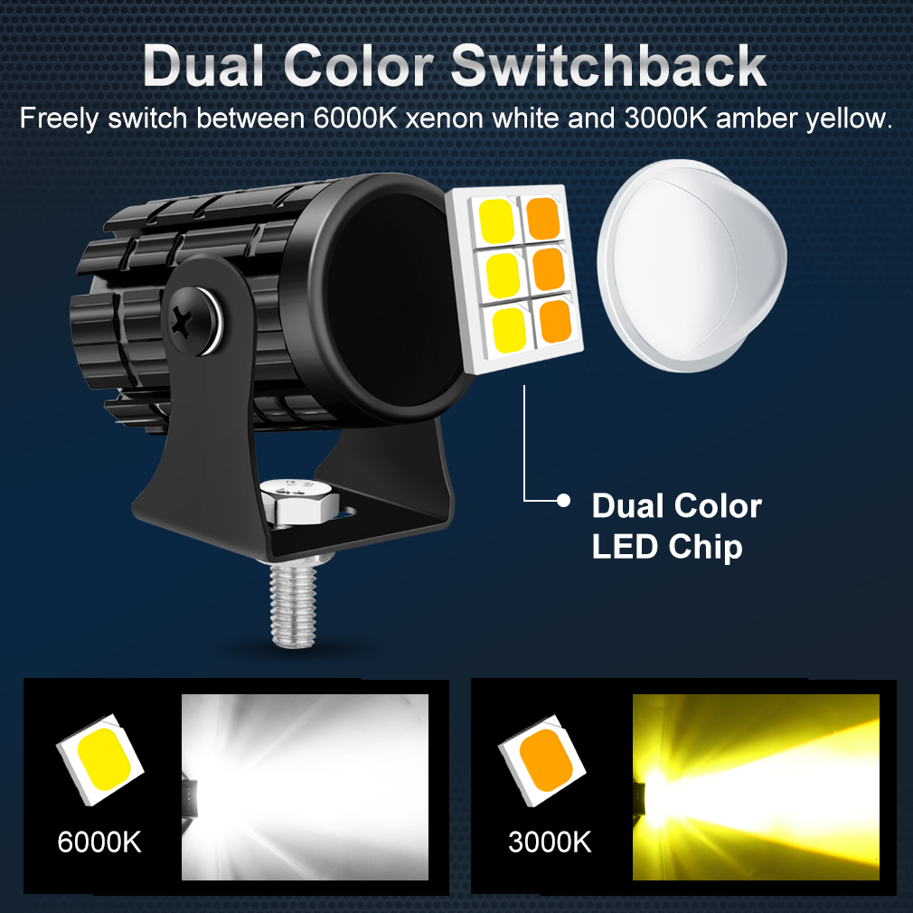 二輪車用ユニバーサルLEDプロジェクターレンズ,デュアルカラ - Universal Motorcycle Led Headlight Projector のレビューと価格